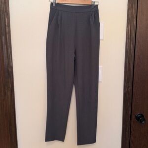 Lulu's Charcoal Gray High Rise Straight Leg Slacks
